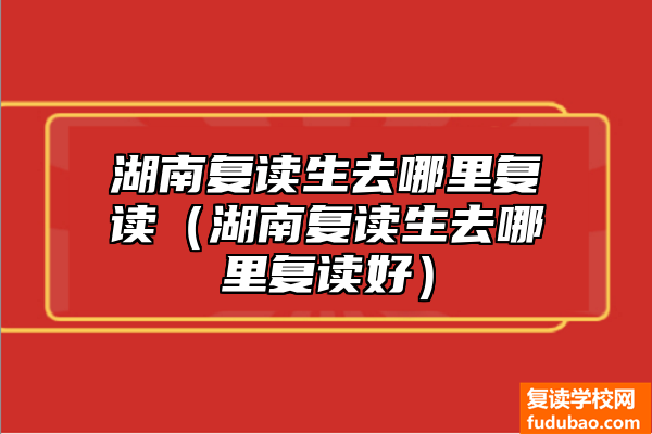 湖南复读生到哪去复读（湖南复读生到哪去复读好）