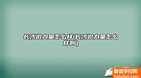 长沙微力量培训学校如何(长沙微力量培训强不强）